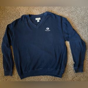 Cutter and Buck navy golf sweater, Bandon Dunes logo, V-neck, size Large